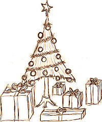zeichnung einesWeihnachtsbaums
